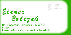 elemer bolczek business card